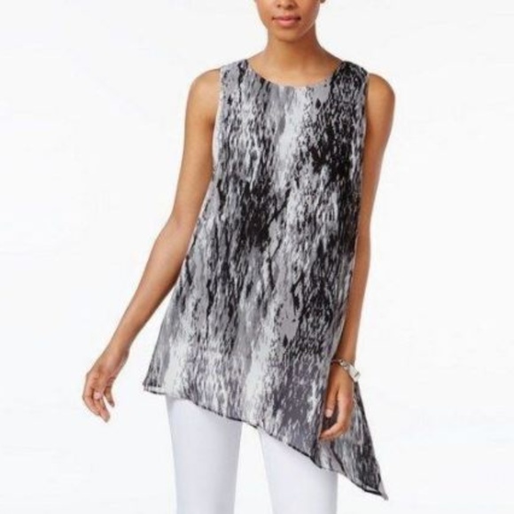 Joseph Abboud Tops - Joseph A Sleeveless Asymmetrical Hem Blouse Top XL